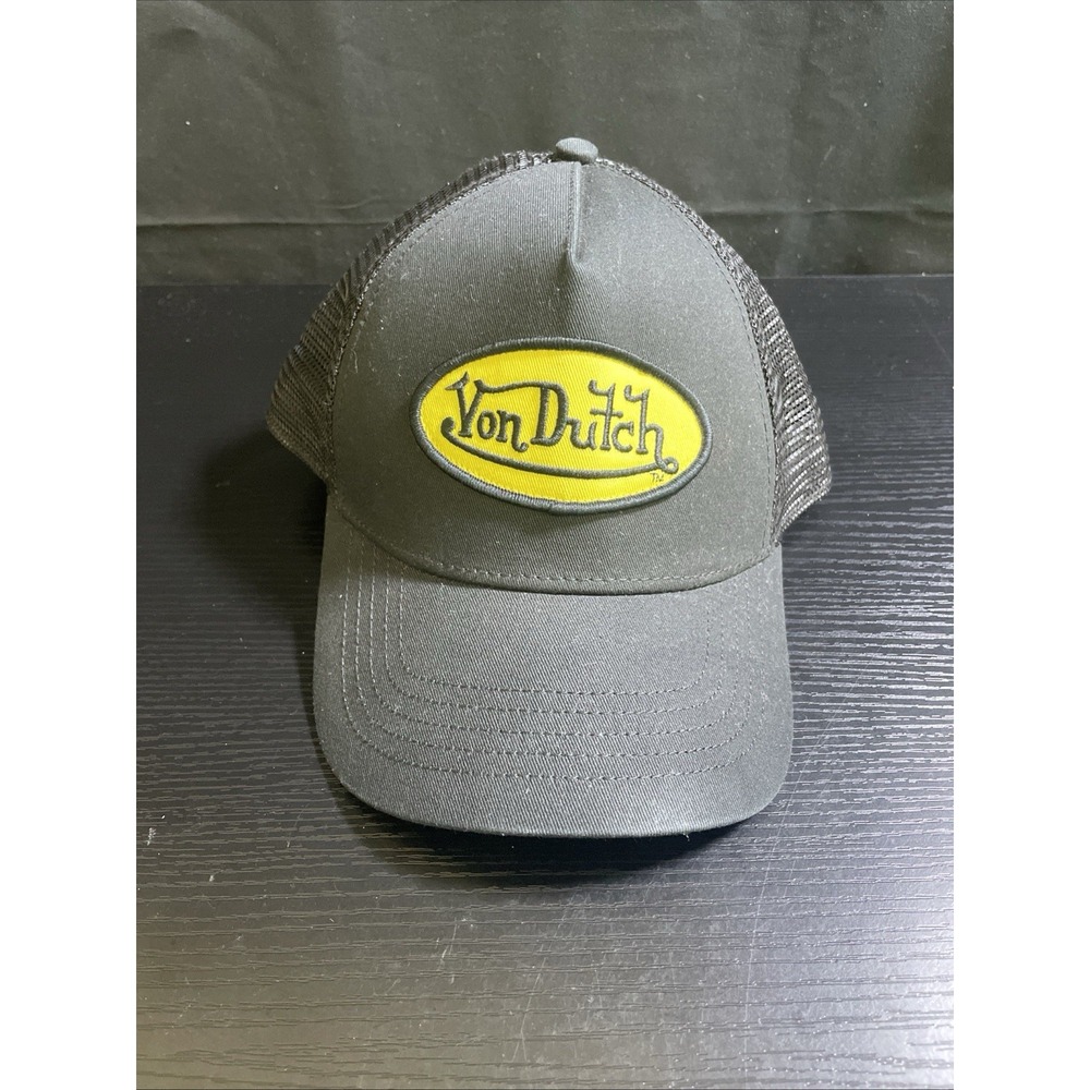Von Dutch Oval Patch Mesh Back /yellow Adjustable Snapback Trucker Hat Licensed